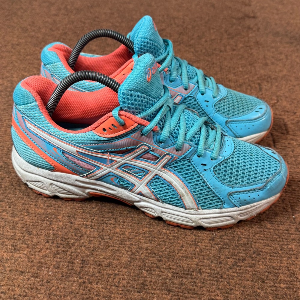 error* Asics Gel-Contend 3 Womens Running Shoes Blue Coral Orange Size 10 T475Q